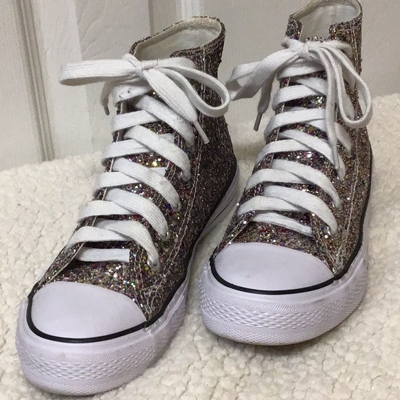 DOUBLE PLATINUM GLITTER HIGHTOPS 7.5 - Picture 3 of 13